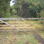 A repaired wooden gate