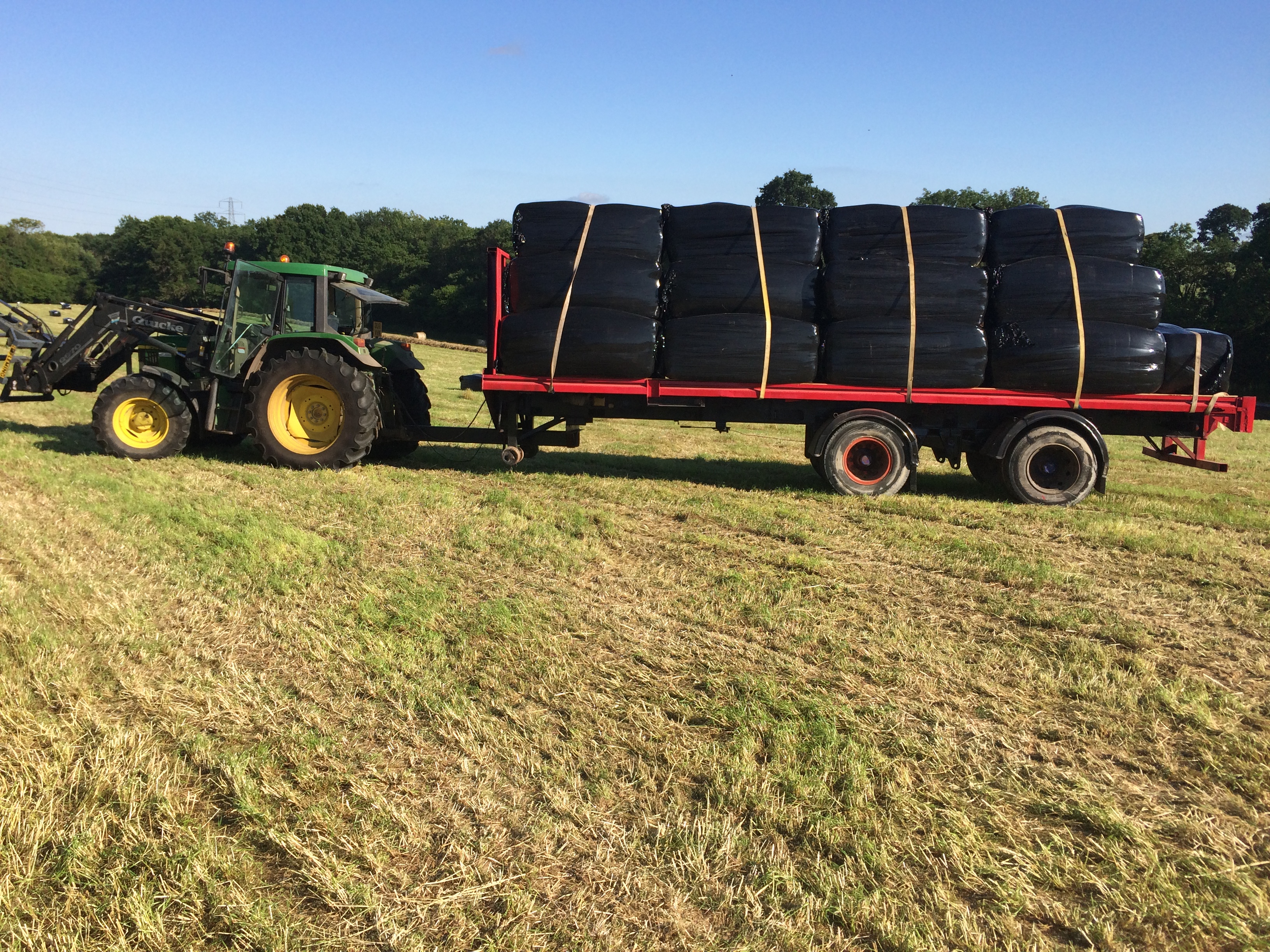 Transporting wrapped bales