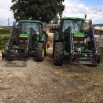 MC Contracting's two tractors in a farm yard